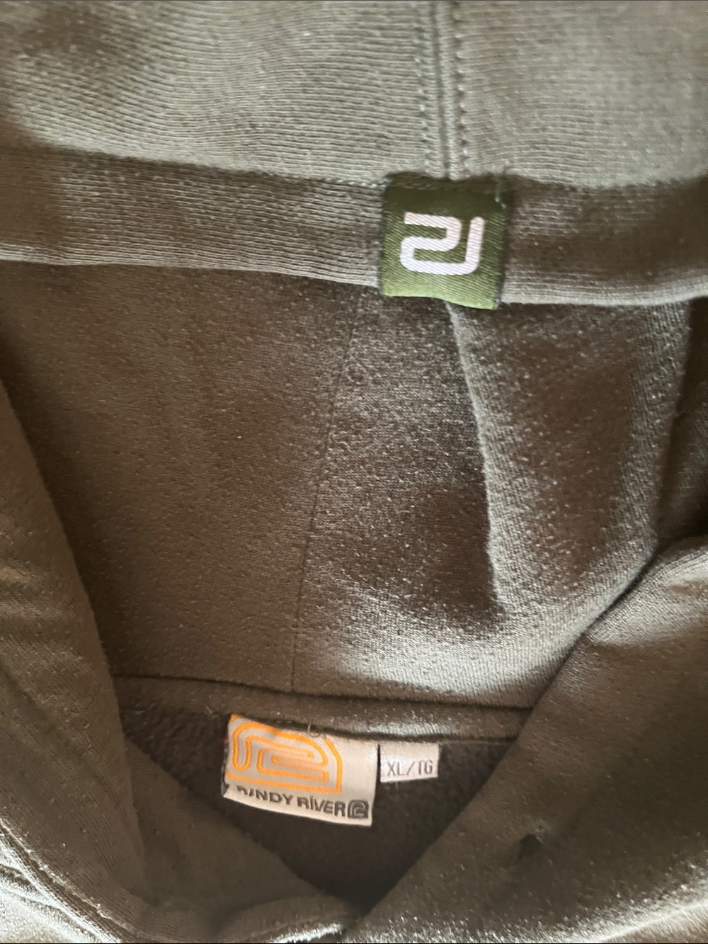 Men's vintage Randy River Olive Green Pullover Hoodie with Subtle Emblem - Picture 2 of 7